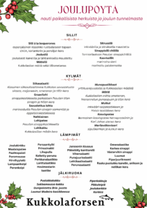 Kukkolaforsen Joulupoyta menu 2025